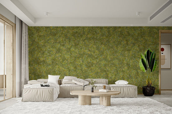 Moss green embroidery wallpaper murals DTLE10
