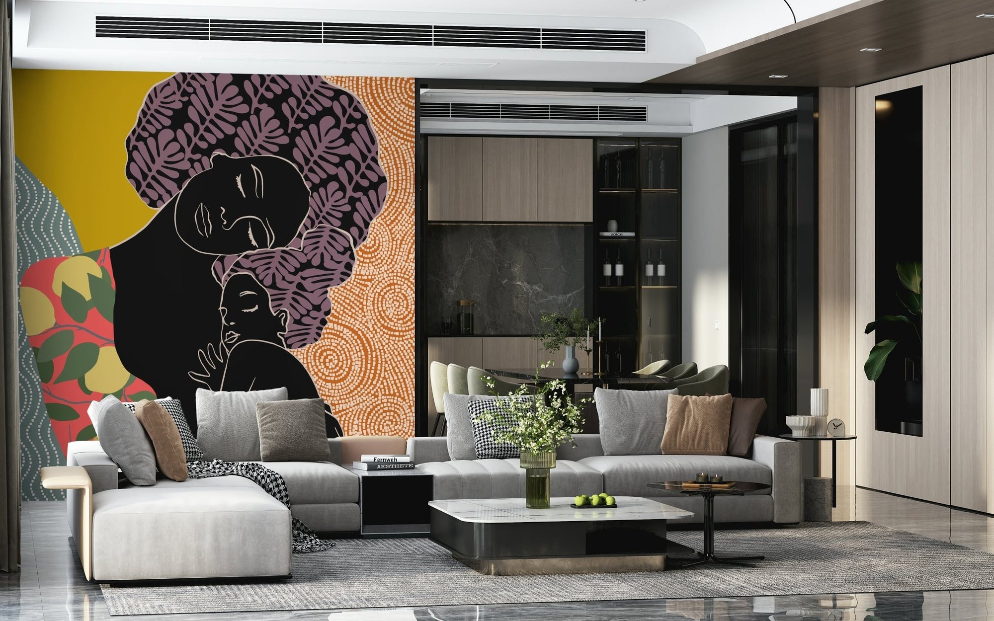 Mother's Embrace Wall Mural wallpaper mural for a nursery room., GD7872