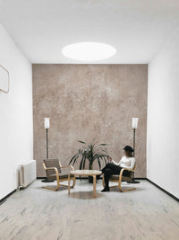 Blush wall mural with modern vibe
