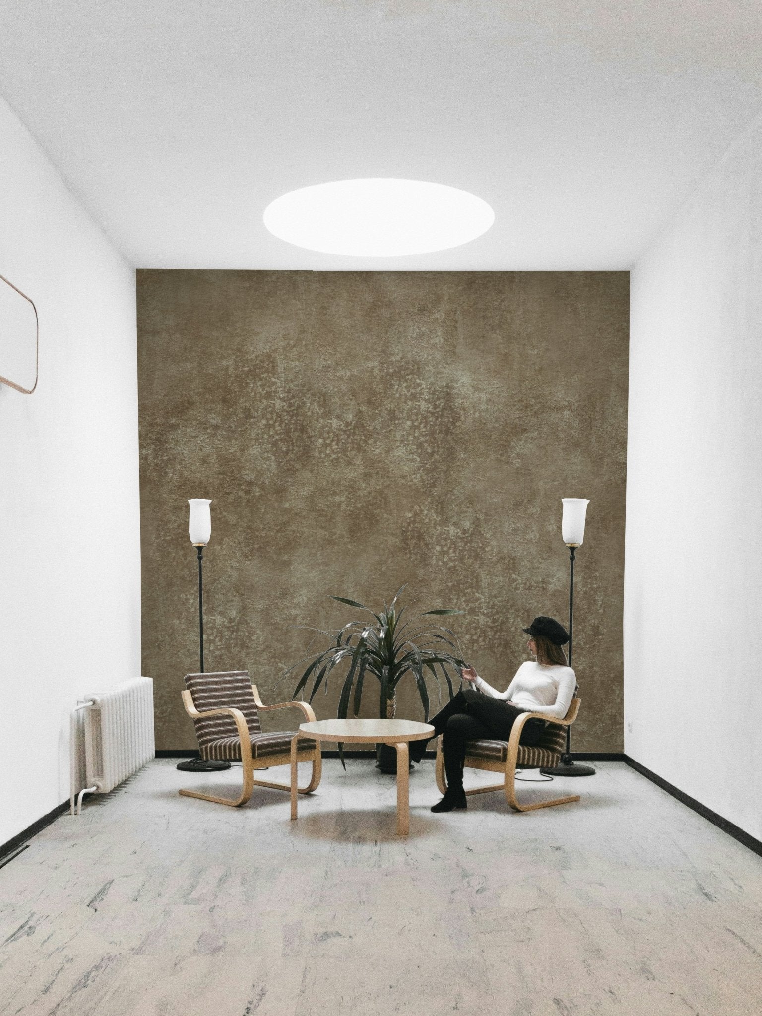 Painterly effect brown wall mural
