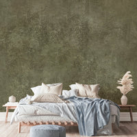 Earthy olive green wall texture
