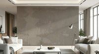 Minimalist furniture styled against the Mottled Stone wallpaper.