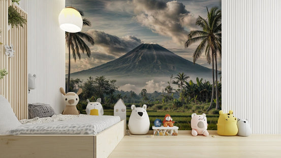 A wall mural of a peaceful mountain landscape. GD3614

