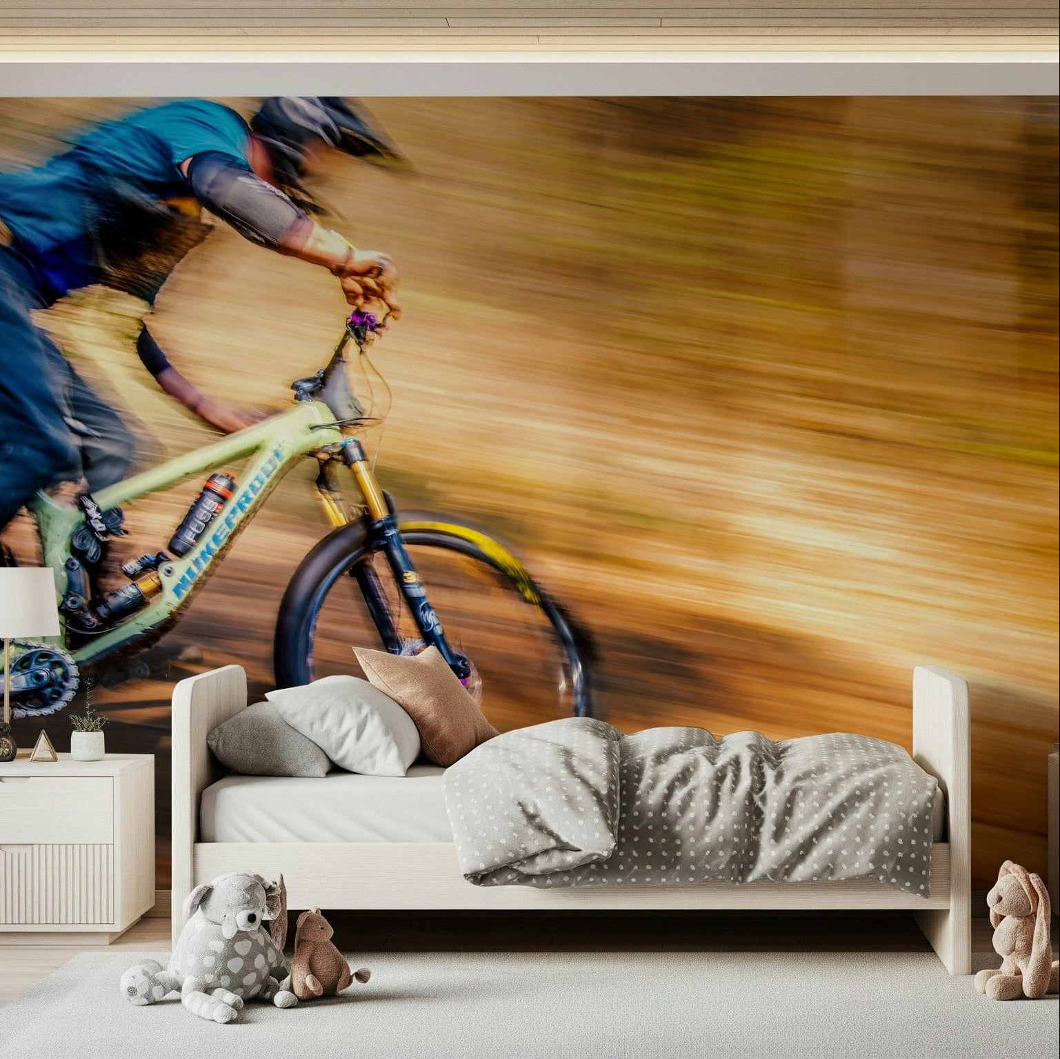 A graceful subtle pattern wall mural in cool, natural tones., GD5846