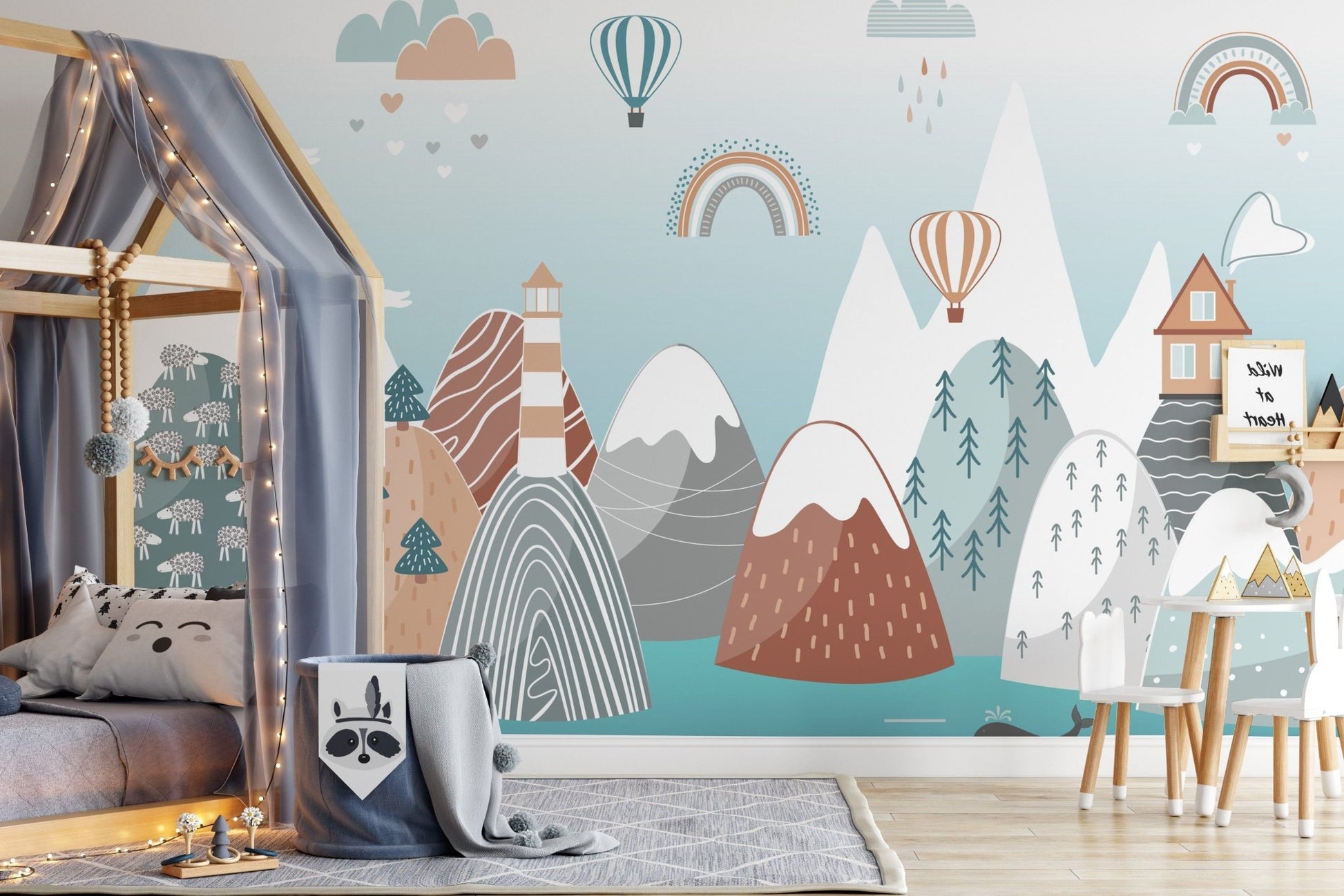 Whimsical mountain wallpaper A893