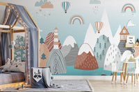 Whimsical mountain wallpaper A893