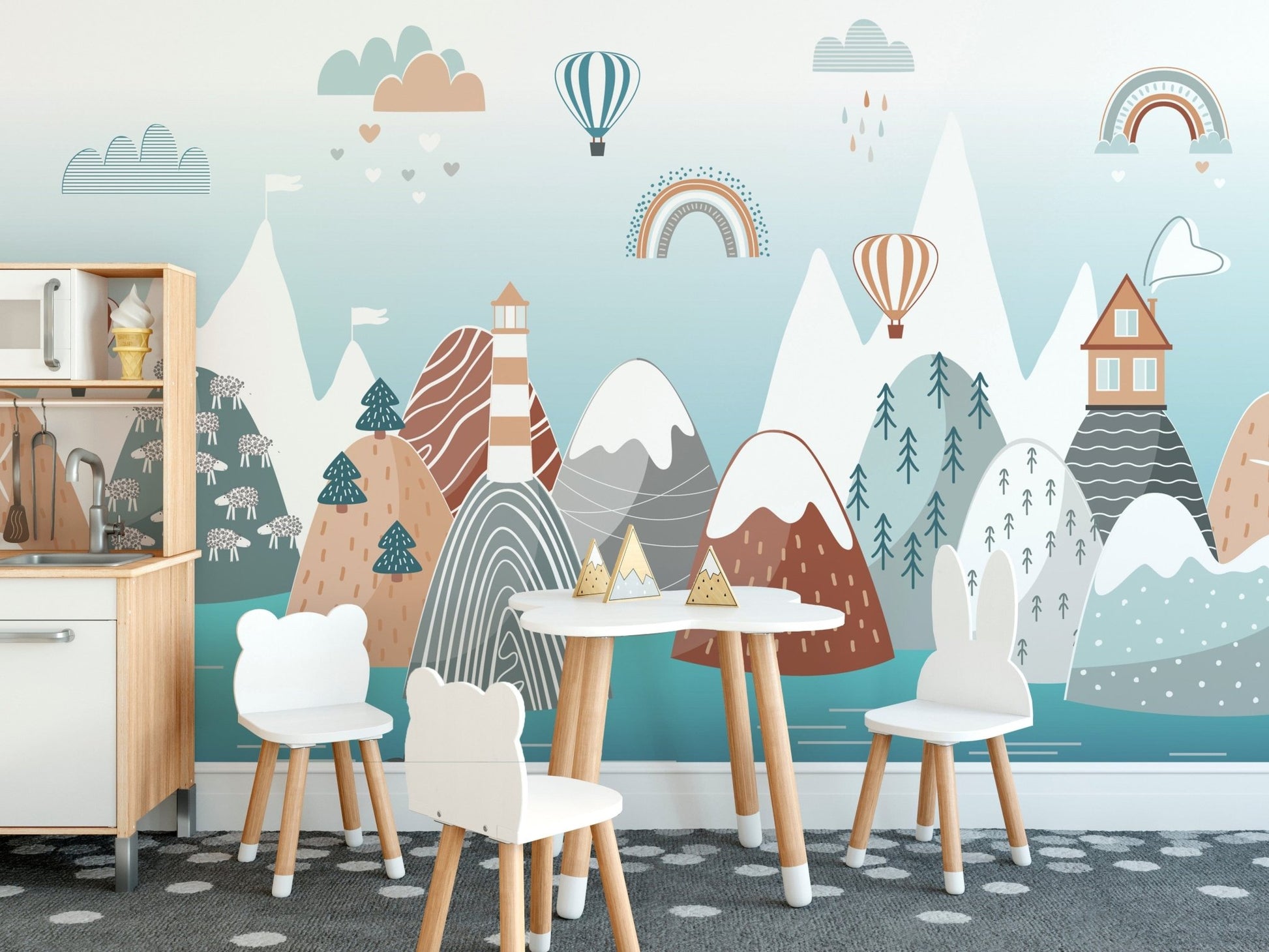 Abstract mountain sea wallpaper A893