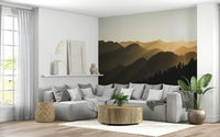 Beautiful Mountain Dawn Woodland, natural landscape picture for modern homes.