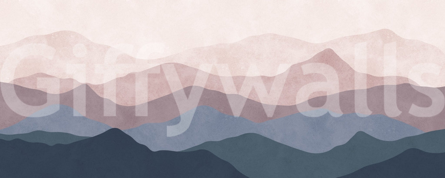 Rustic chic Mountain Dreams peel and stick wall covering tranquil view.