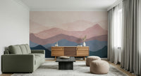 Abstract Mountain Dreams wall covering tranquil nature scene artistic view.