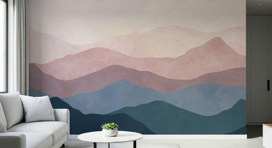 Mountain Dreams wallpaper for walls serene watercolor mountain landscape., GD6967