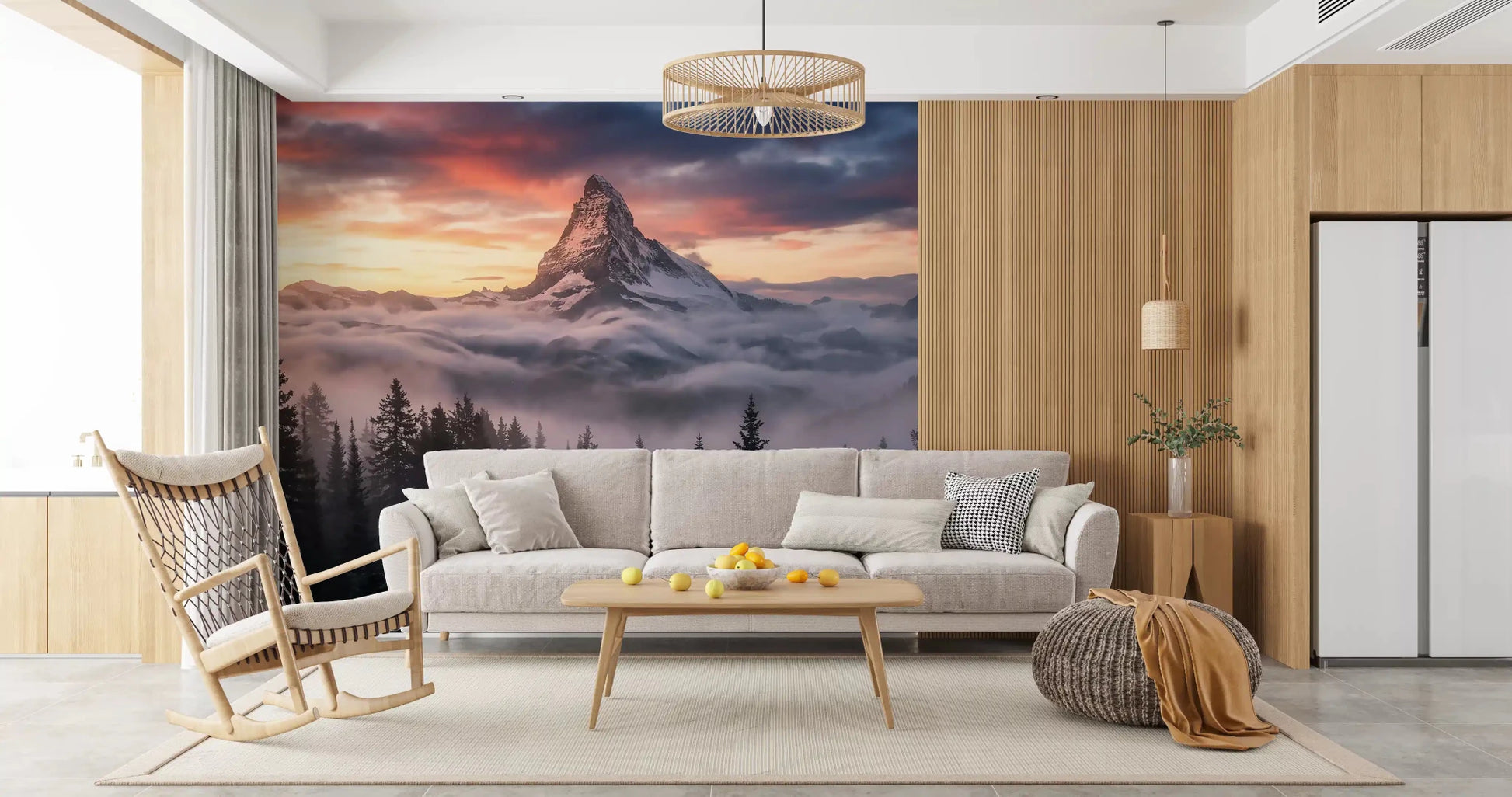 Sunset cloud pattern on this Mountain Majesty wall mural design.GD9461