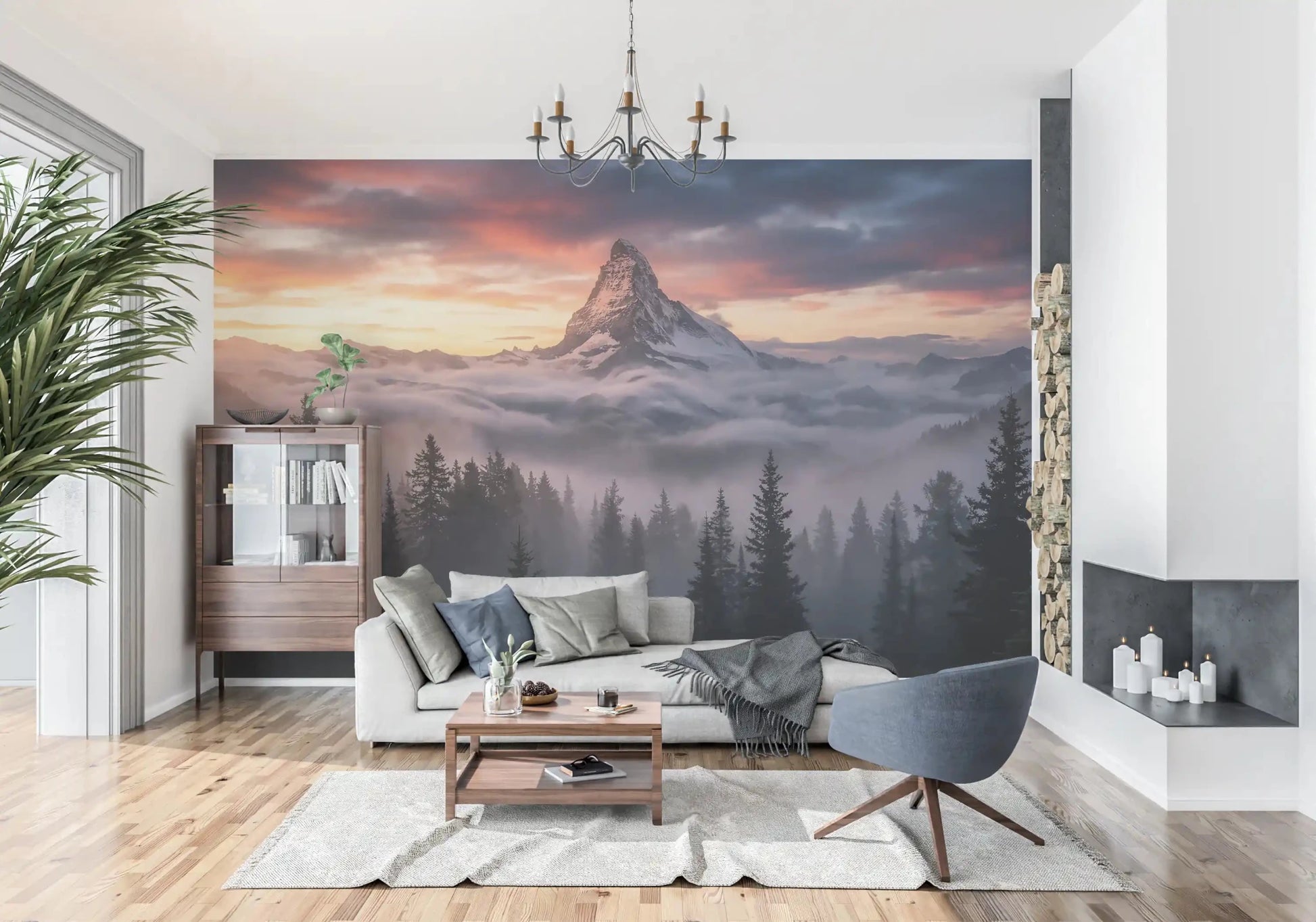 Jagged summit pattern featured in Mountain Majesty wall mural.GD9461