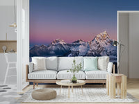 Professional workspace with panoramic wallpaper mural Summit Serenity Wall Mural