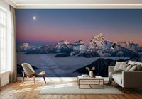 Summit Serenity Wall Mural sharp mountain ridges for a foyer wallpaper mural