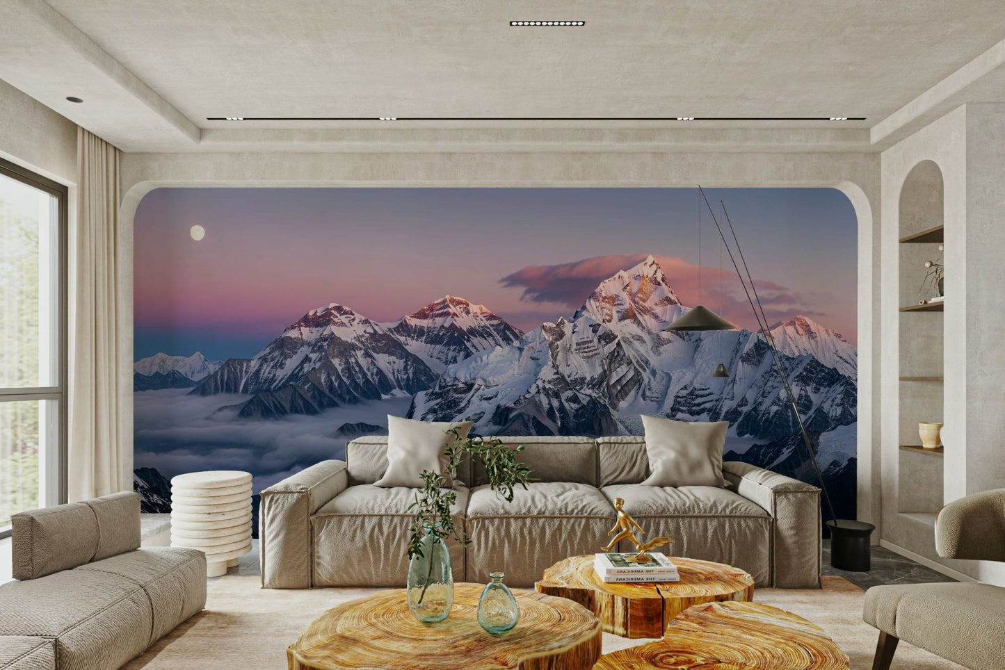 The composition is a wide, landscape view of the mountains.

