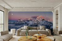 The composition is a wide, landscape view of the mountains.

