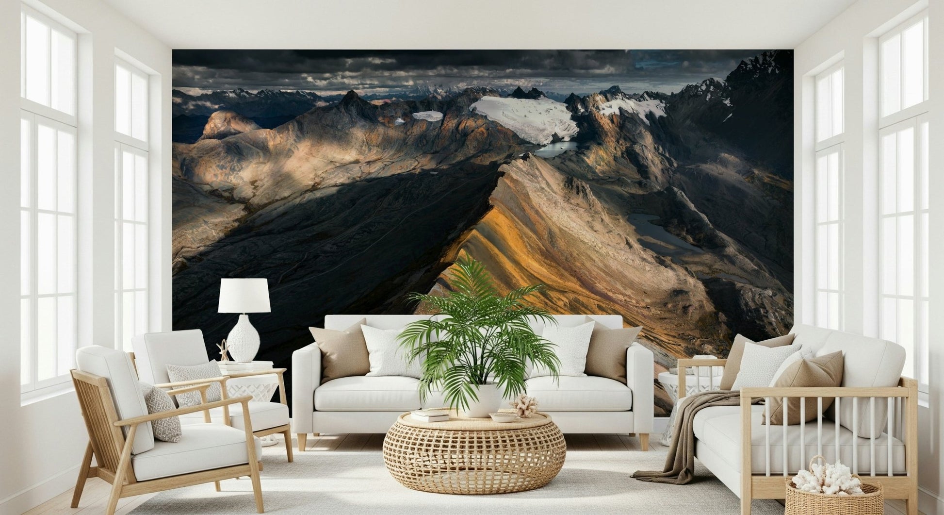 A beautiful wide-angle wall mural of a peaceful ridge.