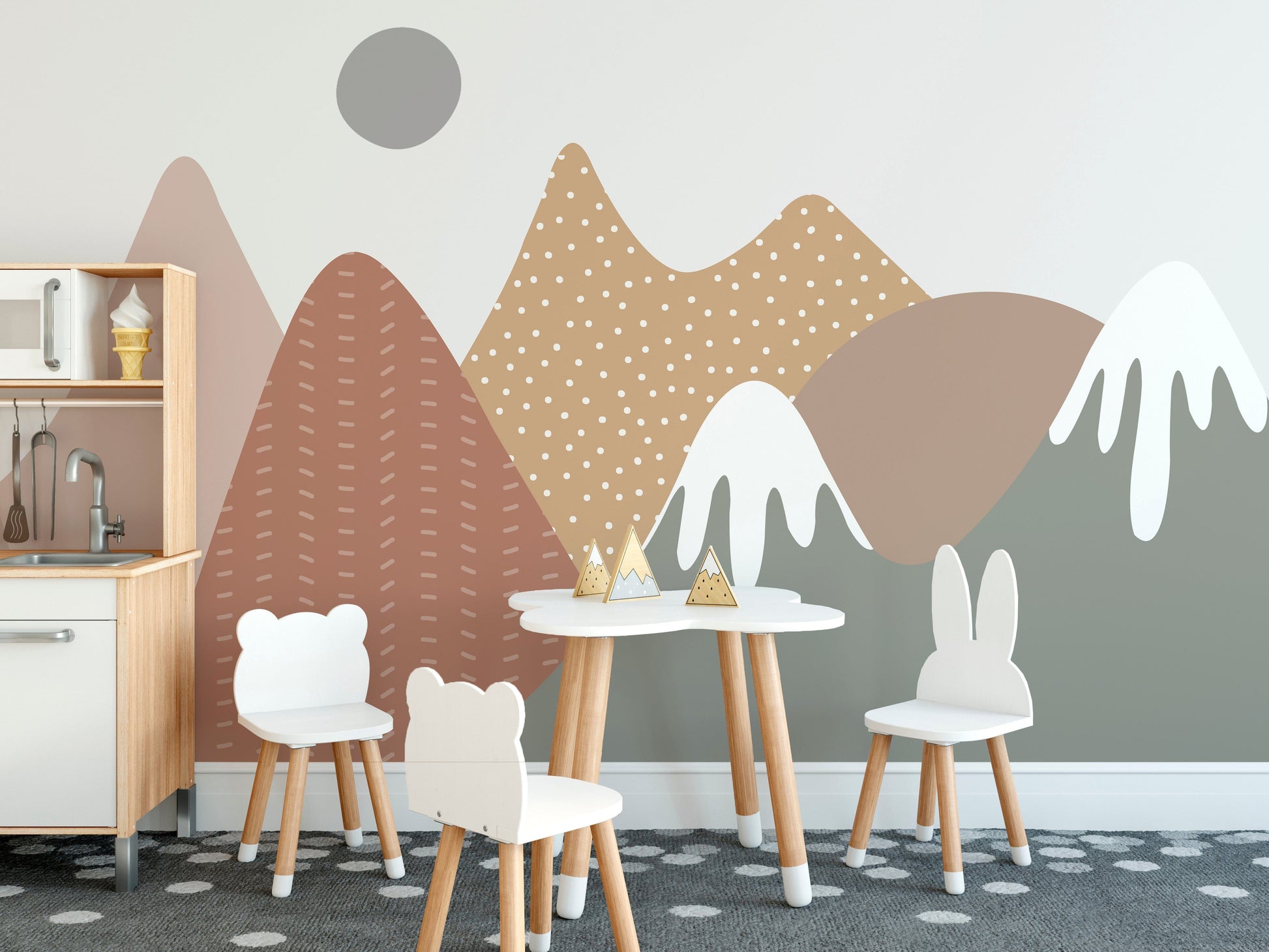 Adventure-Themed Nursery Wall Mural
