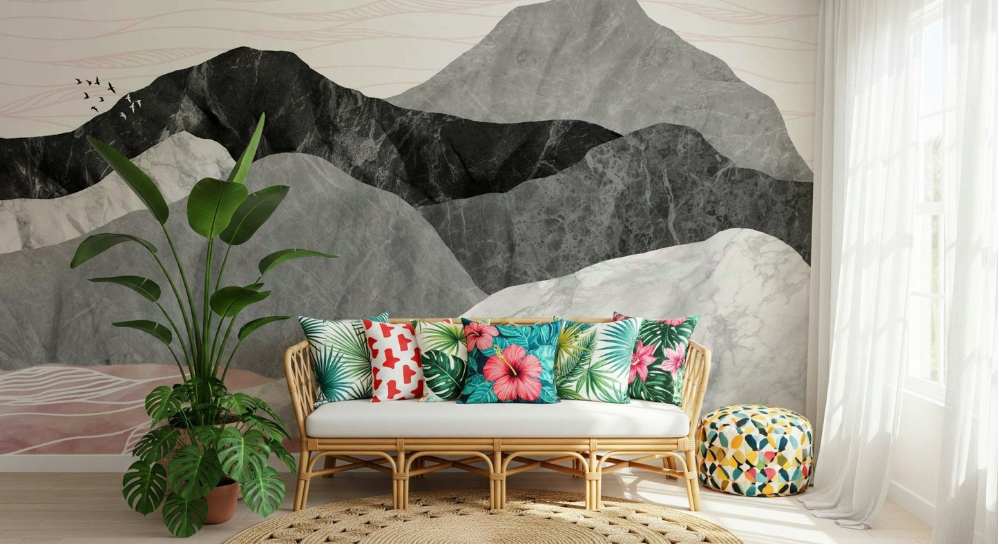 A beautiful wide-angle wall mural of a serene landscape., GD5648