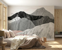 A graceful subtle pattern wall mural in cool, natural tones., GD5648