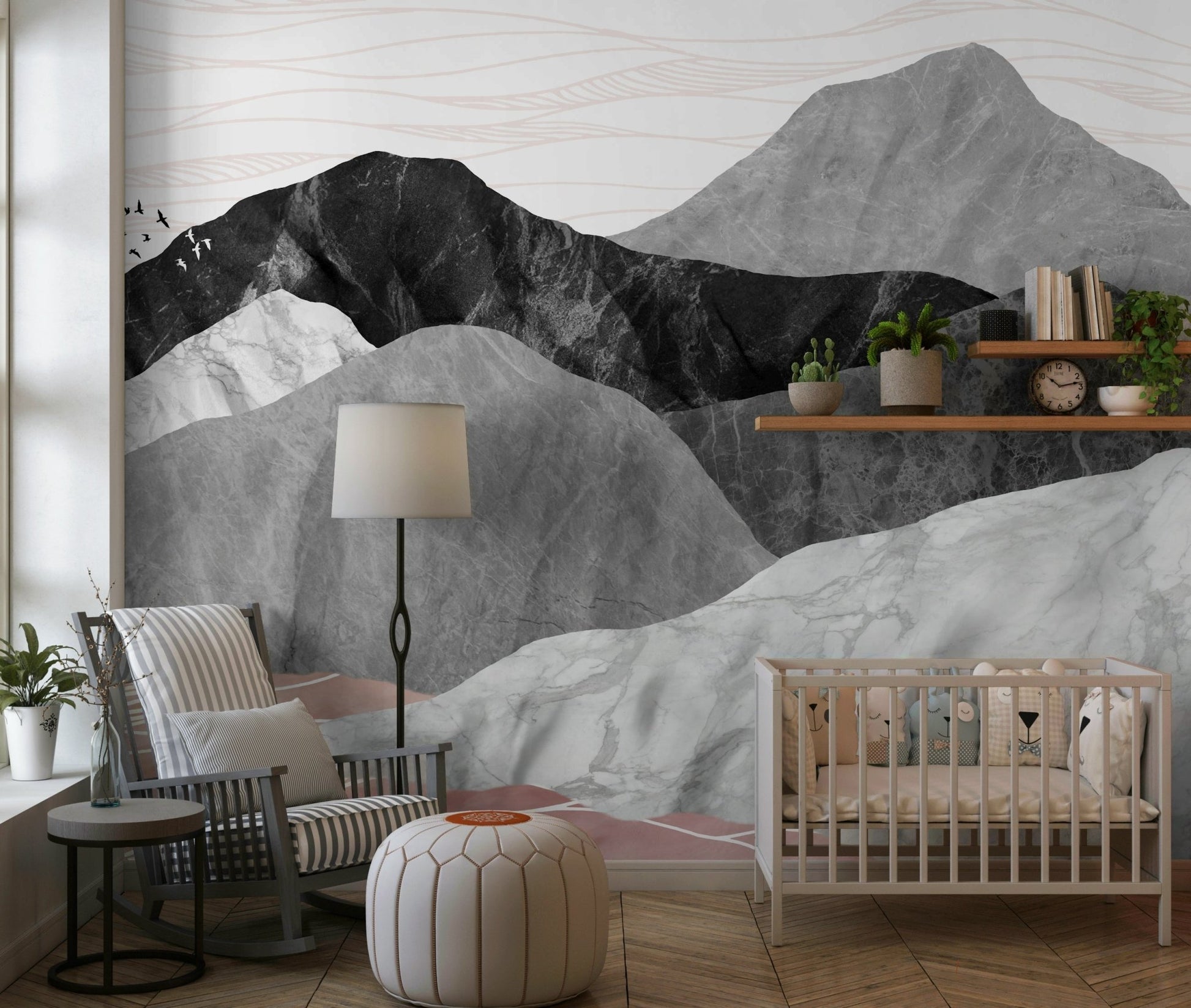 An artistic nature inspired mural for home decor., GD5648