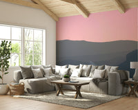 A high-angle view of the wall mural in a large space.