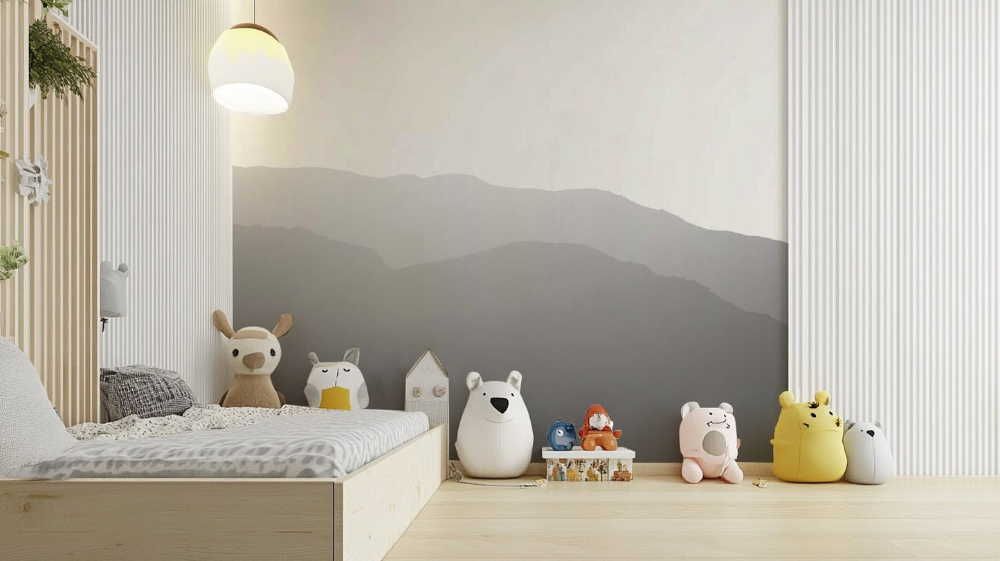 The wallpaper for walls being installed.