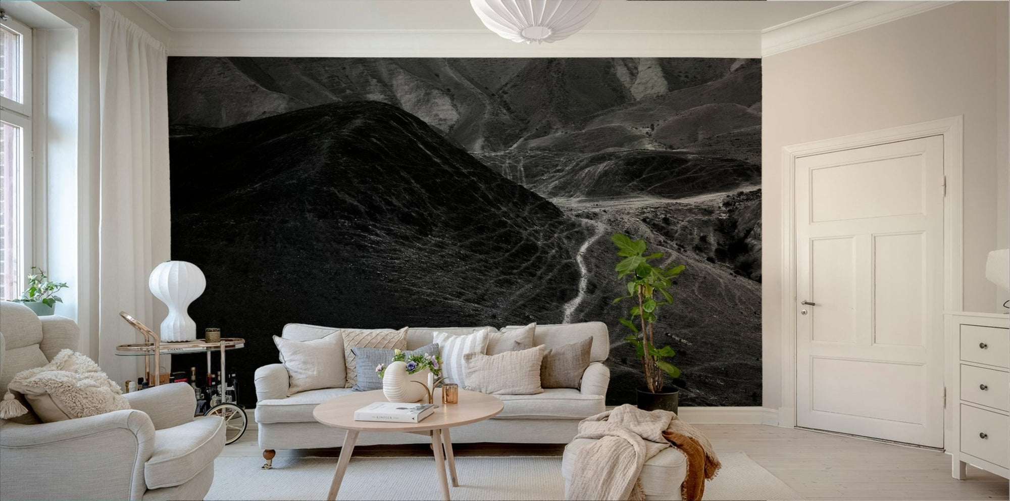 Mountains of the Judean Desert 5 Wall Mural with rugged monochrome terrain GD4964
