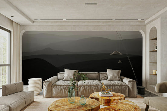 Mountains of the Judean Desert 9 Wall Mural with misty layered ridgelines GD4962

