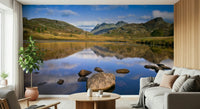 Distant Mountains Reflections range, mural, beautiful blue atmosphere., GD7100