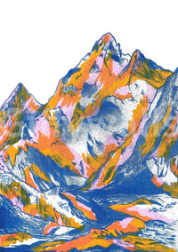 Mountains mural for a balanced interior look
