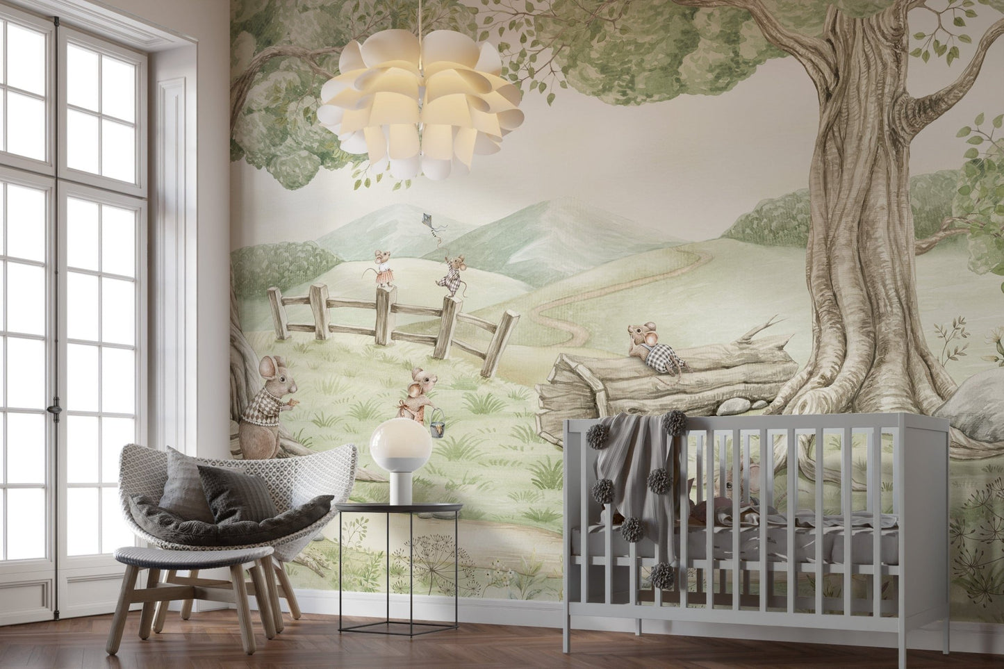Charming Mouse Family Mural KB70
