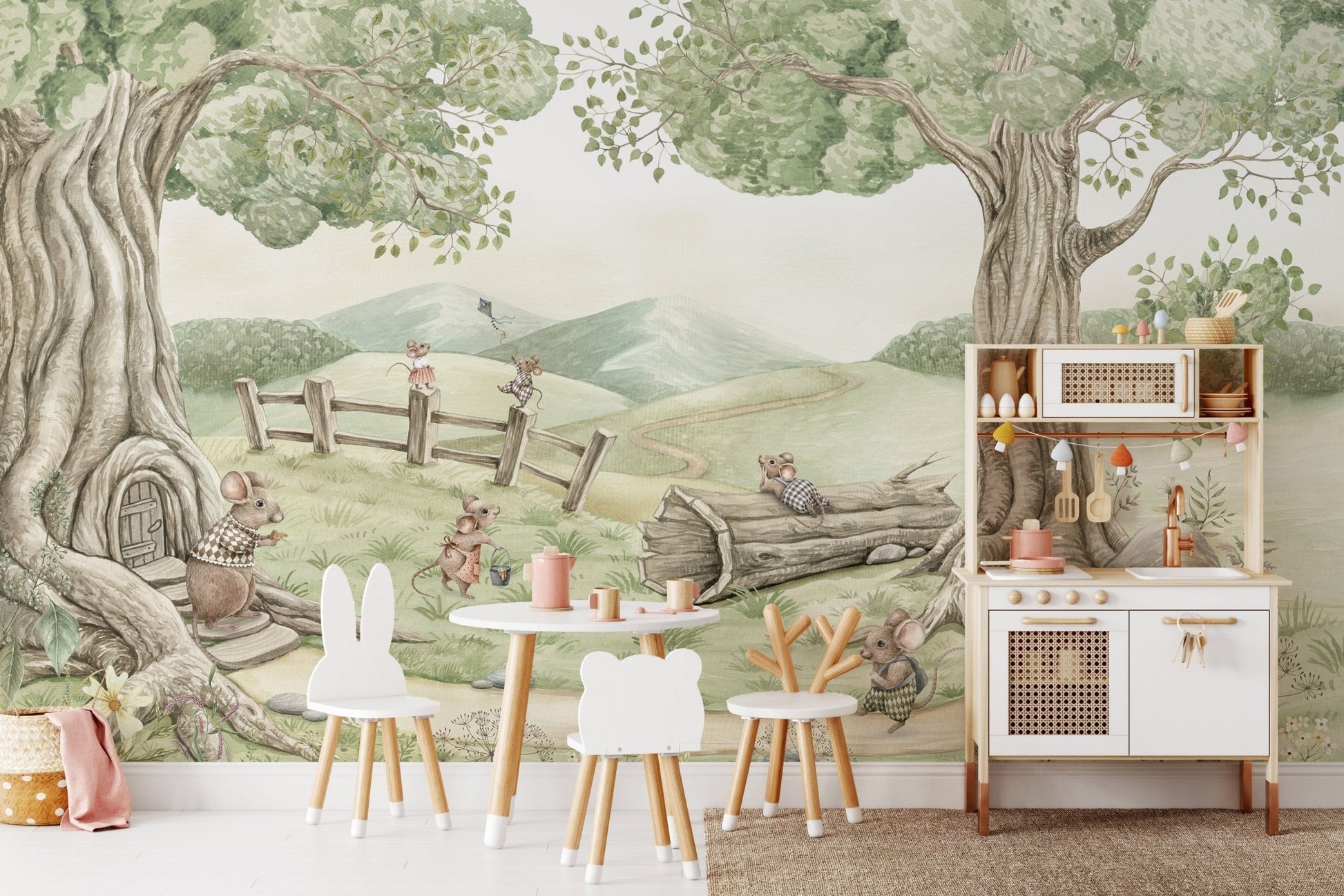 Mouse Family Wall Mural - Giffywalls KB70