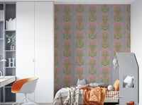 The image shows a peaceful, traditional floral pattern.

