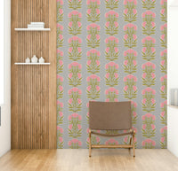 The composition is symmetrical and flowing.

