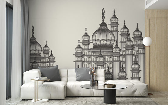 Majestic Mughal Palace Wallpaper with vintage royal elegance A857
