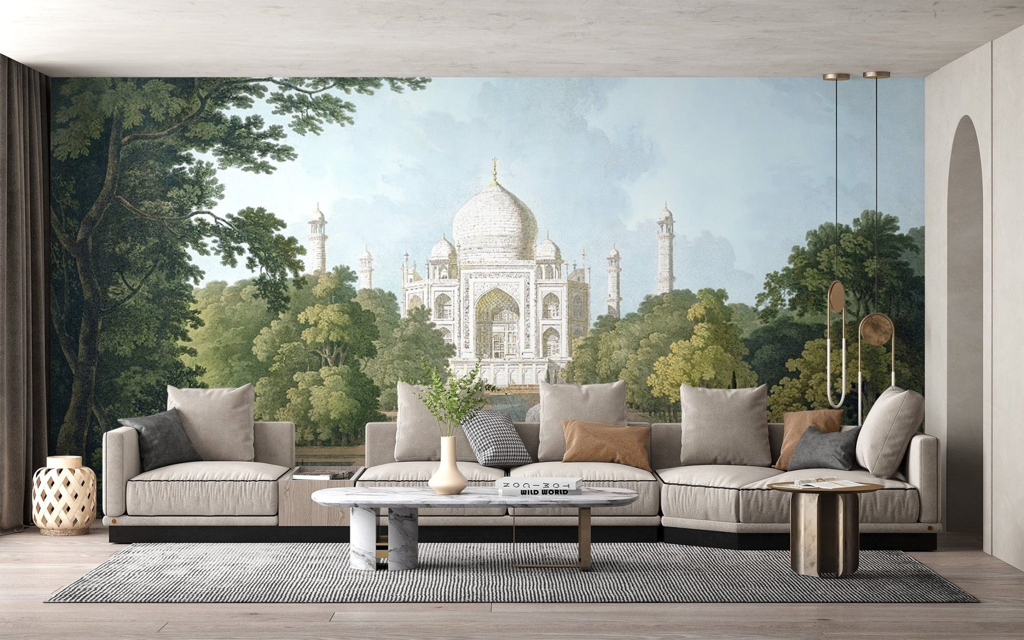 Vintage Taj Mahal wallpaper mural B716
