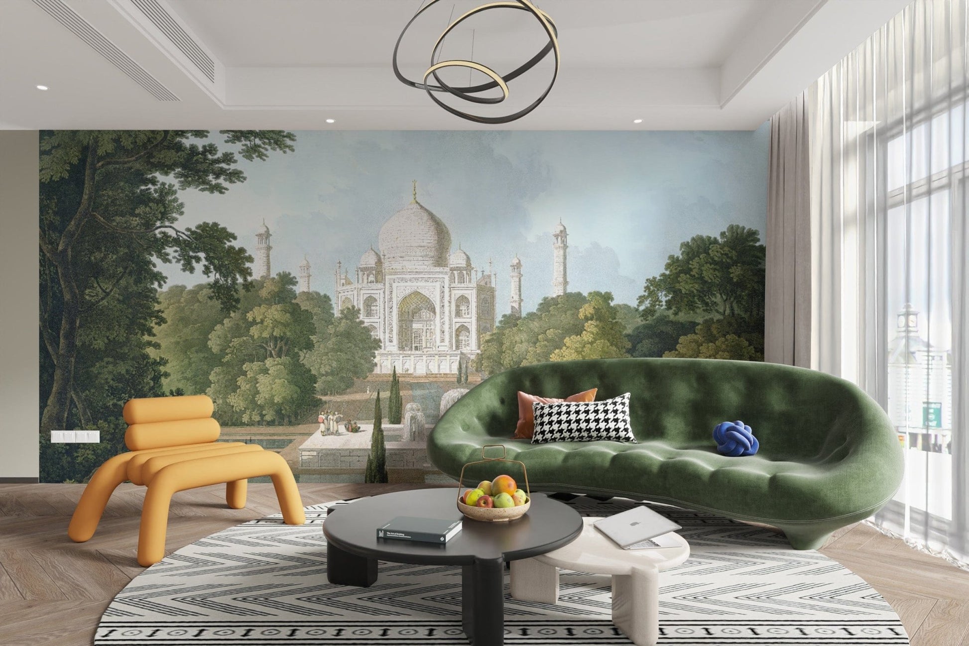 Luxury vintage wallpaper Taj Mahal
