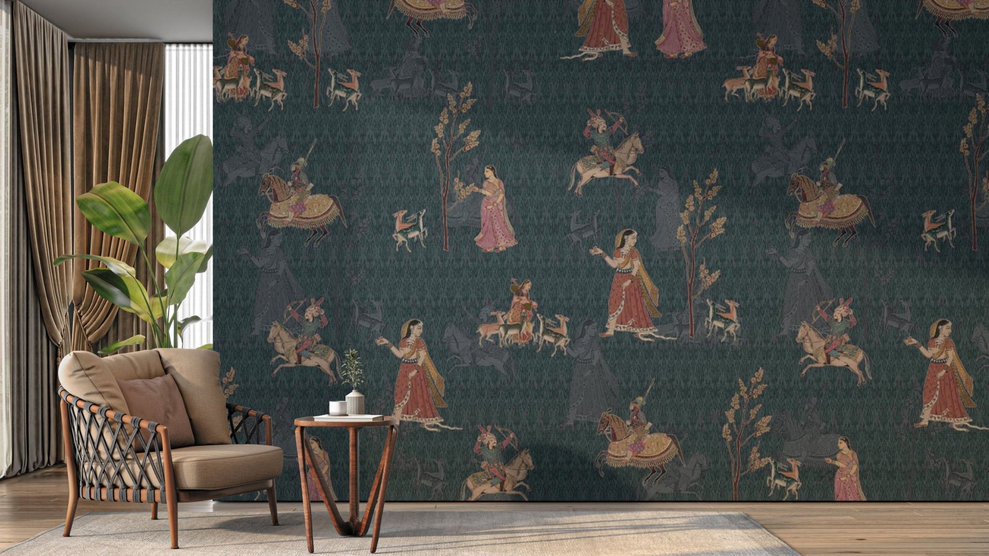 Mughal jungle tales wall mural D314
 
