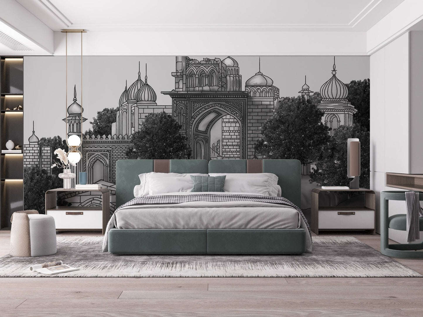 Mughal-inspired palace mural A861