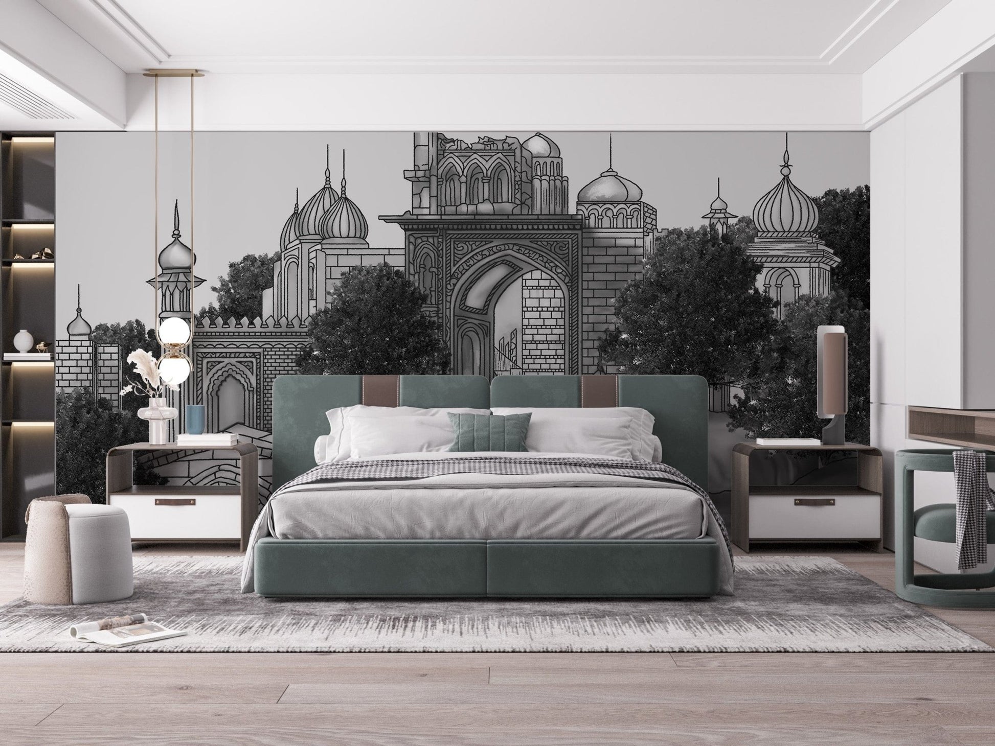 Mughal-inspired palace mural A861