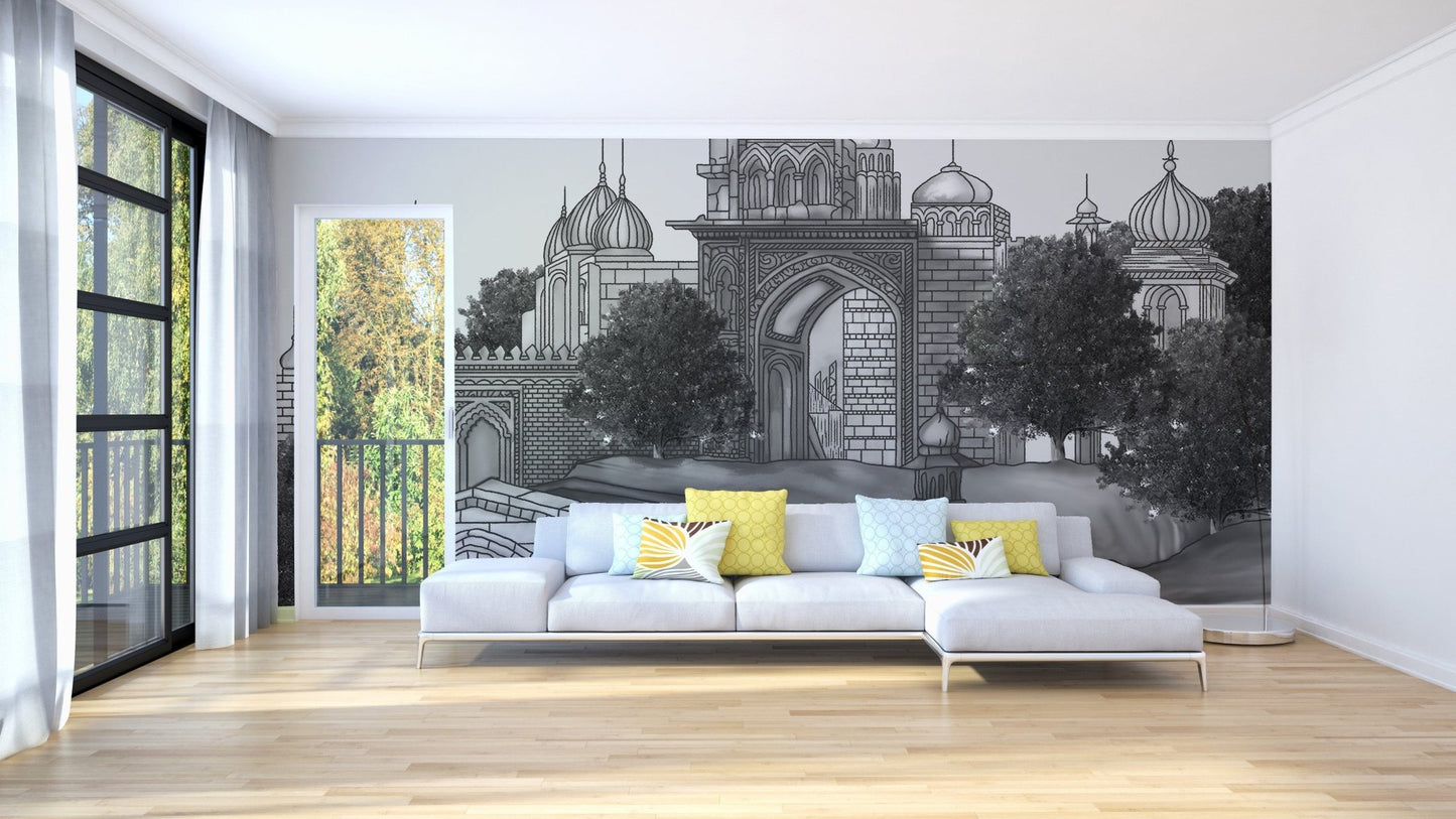 Mughal mansion artwork wall mural A861