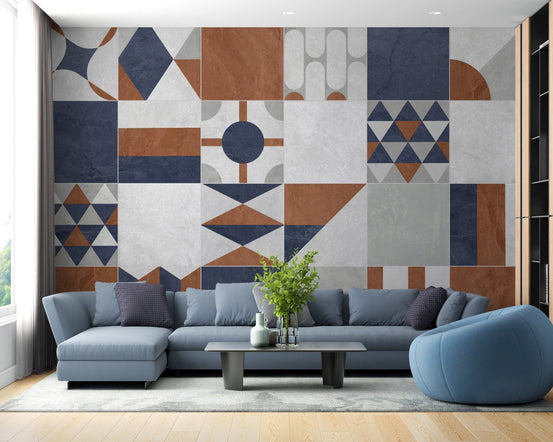 Multicolor Art Deco Terrazzo Wallpaper Mural A175