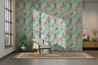 Vibrant boho zebra stripe wallpaper pattern

