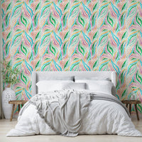 Wallpaper mural with colorful zebra stripes

