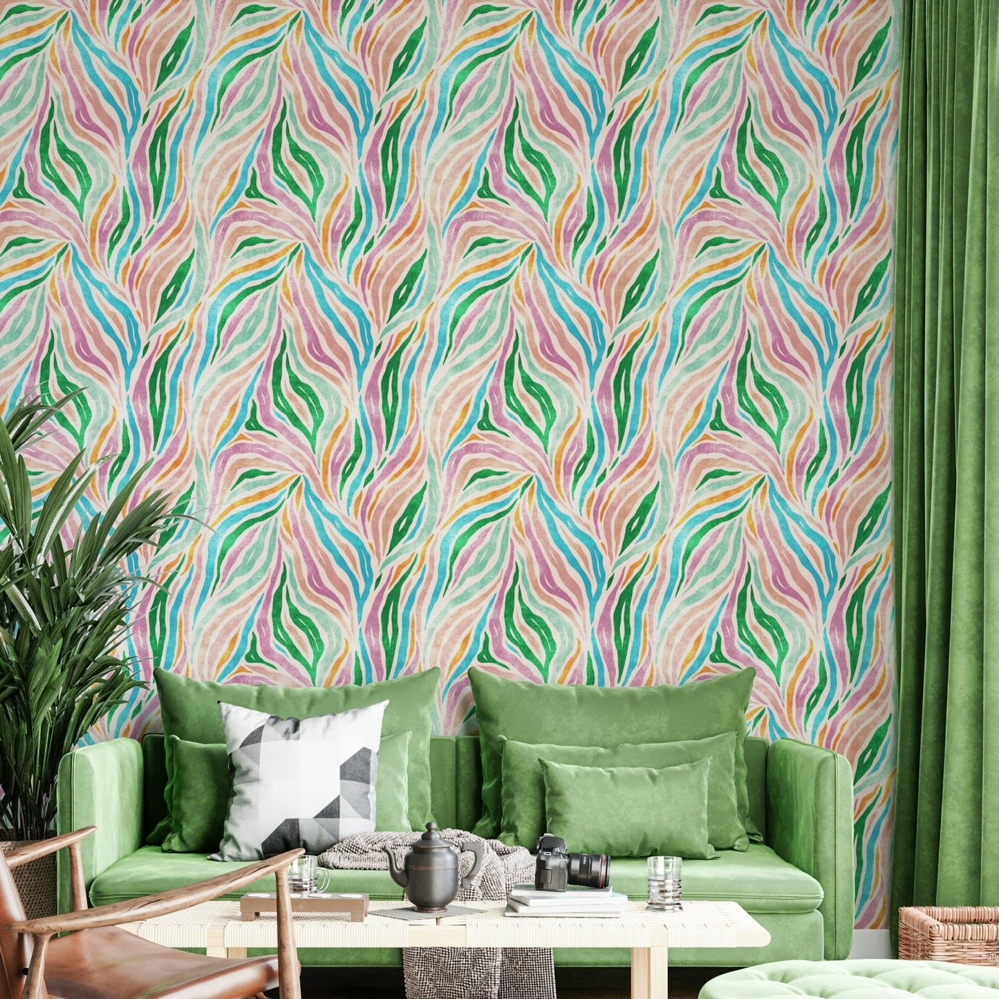 Fun and lively wallpaper for interiors

