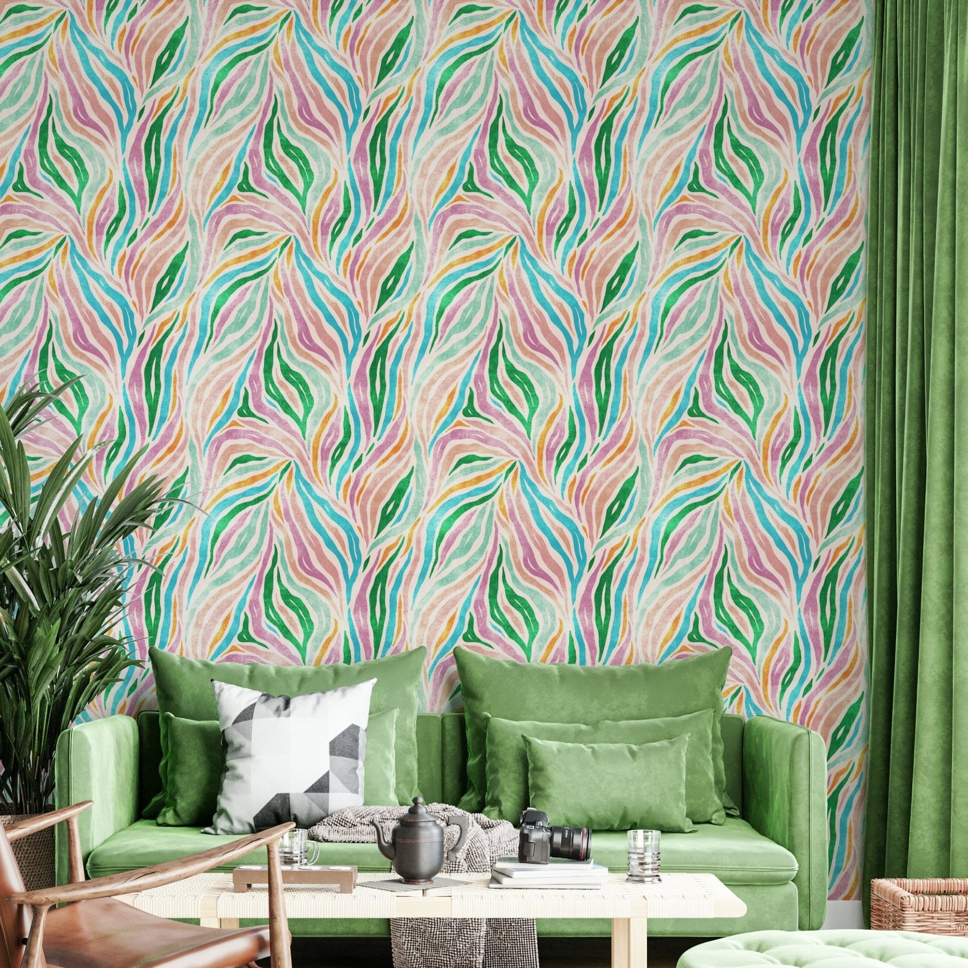 Fun and lively wallpaper for interiors


