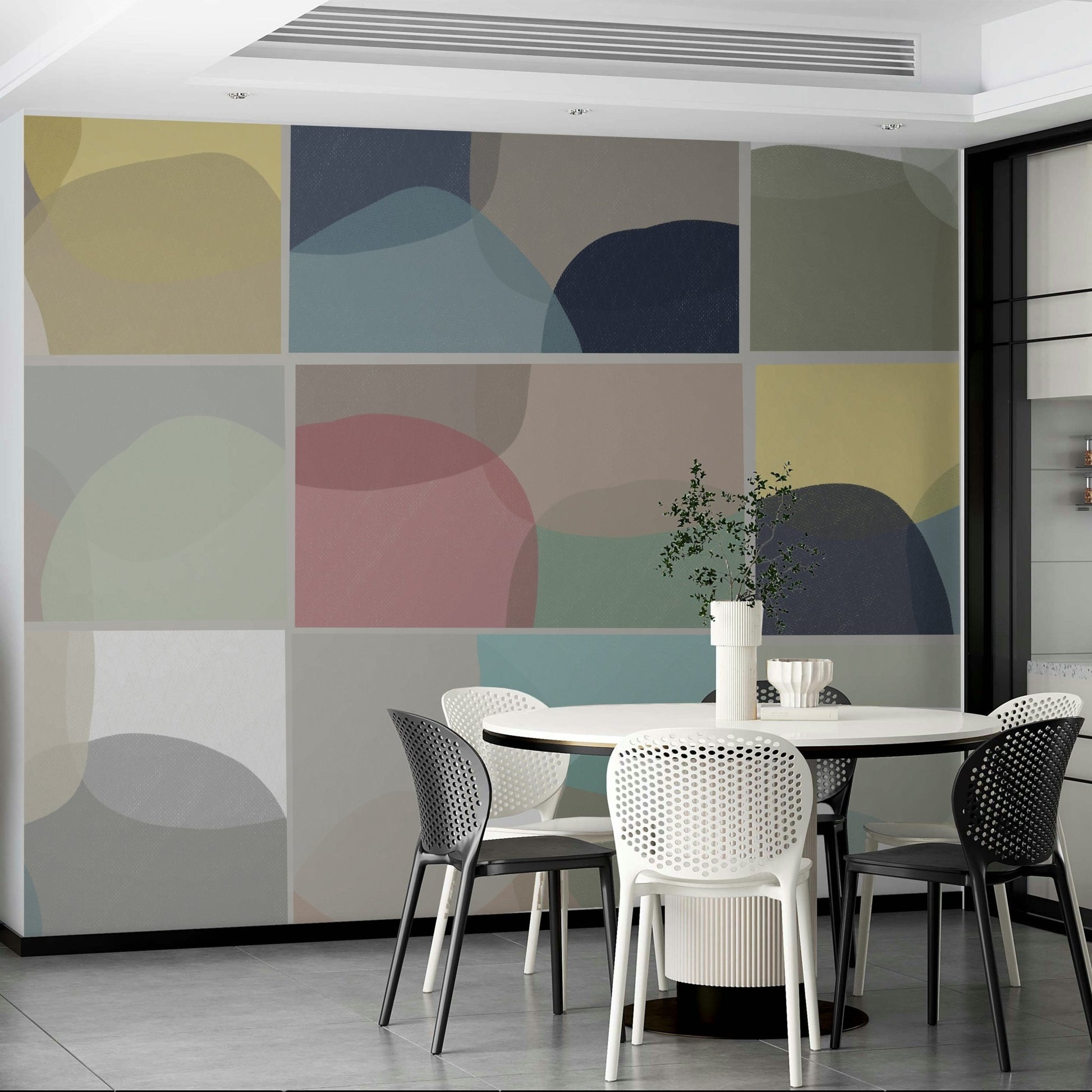 Geometric color block wallpaper

