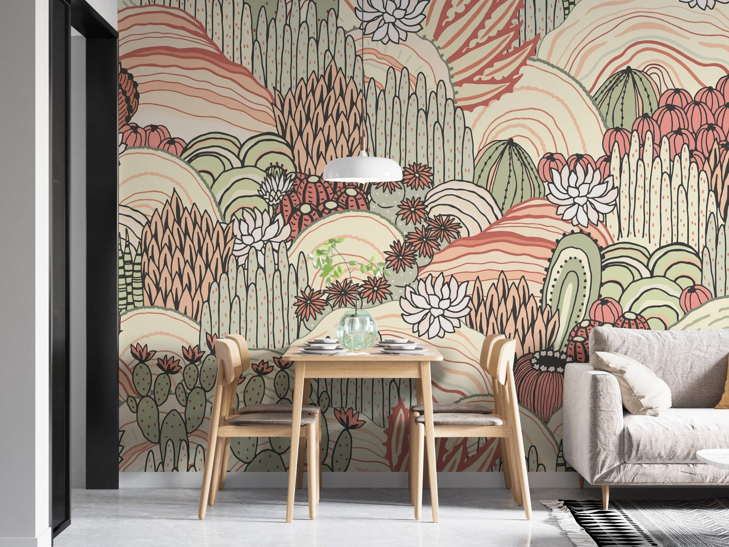 Multicolor Cactus and Succulents Wallpaper Murals - Giffywalls A969
